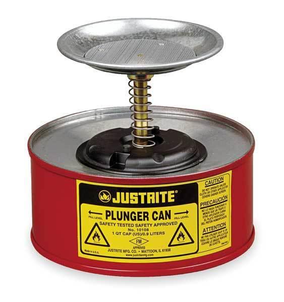 JUSTRITE 1 QUART STEEL PLUNGER CAN - Type II Safety Can